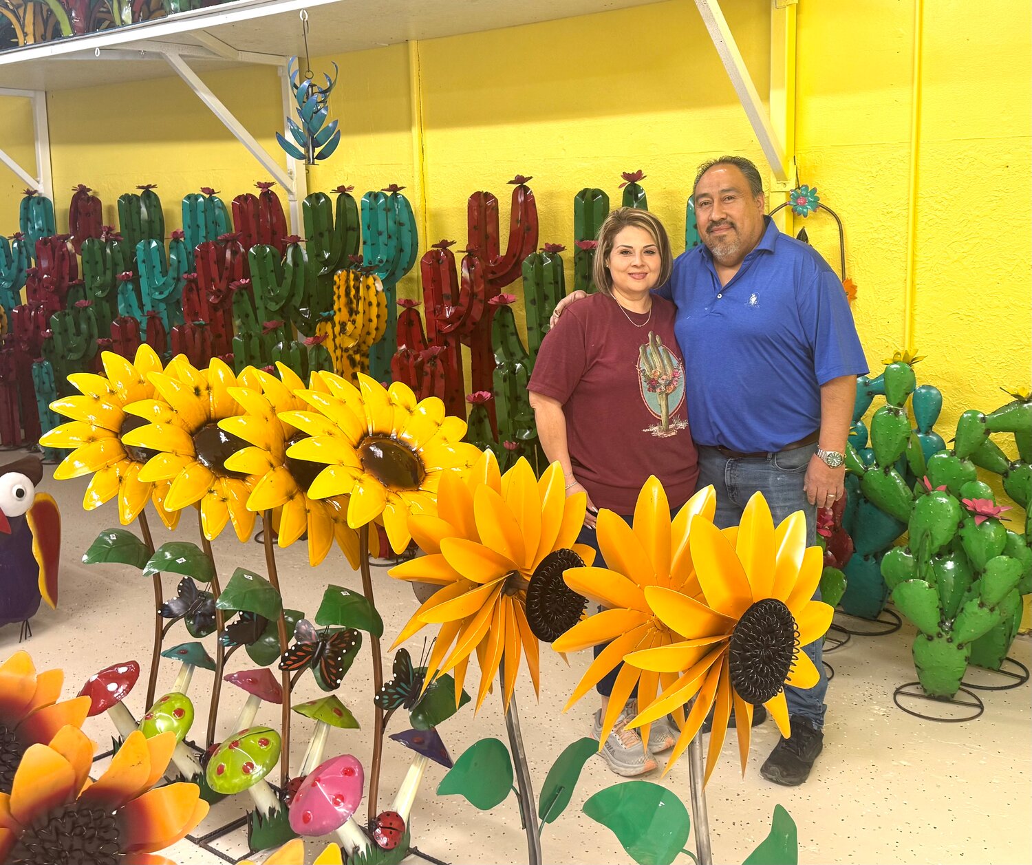 Silva's Imports family-owned store in Pampa Texas showcasing Mexican pottery and outdoor décor